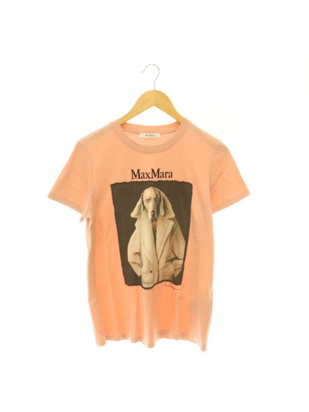 Max Mara White Tag Valido Wegman Print T-Shirt Short Sleeve Pink M